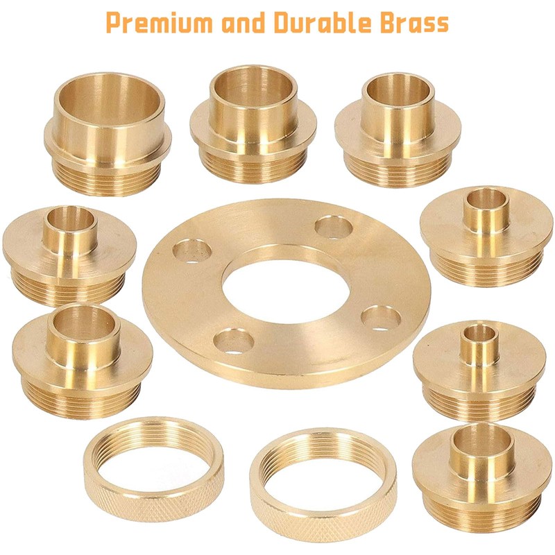 11pcs Solid Brass Router Template Bushing Guides Sets, Bush Guide