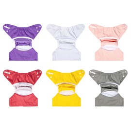 ALVABABY 6pcs Cloth Diaper Covers &1 Wet Dry Bag, Washable Reusable Cloth Nappy Shell for Prefold with Multi-Functional Bag, Flat or Fitted Diaper Inserts 6NKZ01