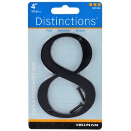 Distinctions 843148 Black Flush-Mount 4-Inch House Number 8