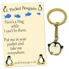 Perfect Message Pocket Penguin Hug Keyring Inspirational Gift for Boys