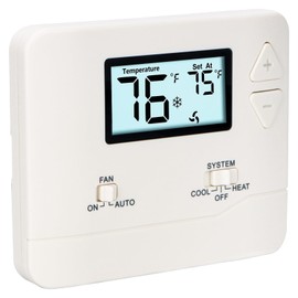 Wengart Non-Programmable Thermostat for Home WG601,AC24V Line Voltage1 Heat/1 Cool with LCD,Compatible with Heat Pump,Air Conditioning,HVAC Furnace White