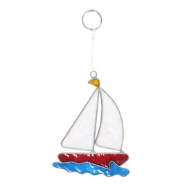 Resin Sailboat Suncatcher: Seaside Charm Decor & Ocean Holiday Souvenir - Coastal Window Decoration by Something Different Wholesale