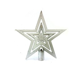 JunyueLiang Christmas Tree, Star, Tree Top, 3.9 inches (10 cm), 5.9 inches (15 cm), 7.9 inches (20 cm), Star, Christmas Decoration, Cute, Tree Decoration, Small Size, Stylish, Decoration, Tree Top, Luxurious, Decoration (Silver, 3.9 inches (10 cm)