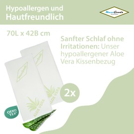 MaxxGoods Aloe Vera Pillow Case 42 x 70 cm for Neck Support Pillow - Hypoallergenic, Skin-Friendly, Breathable and Easy-Care Neck Support Pillow Case - Pillow Case for Orthopaedic Pillow