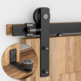 AONAYIOA 144"/12FT Sliding Barn Door Hardware Kit for Double Doors, Smoothly and Quietly, Easy to Install, Fit 36" Wide and 1.18"-1.96" Thickness 2 Panel, Includes Installation Instruction