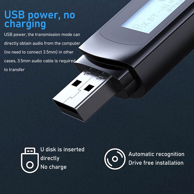 Bluetooth Transmitter Receiver Multifunctional 3D Stereo Sound Built in Mic
