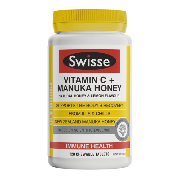 Swisse Vitamin C + Manuka Honey - 120 chewable tablets