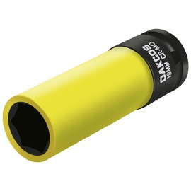 DAKCOS Impact Wrench Nuts 19 mm Power Socket Spanner with Protective Sleeves, CR-MO Protective Nuts 1/2 Inch Drive for Alloy Wheels Wheel Change, Length: 85 mm