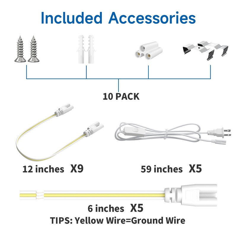 SHINESTAR 4FT Led Shop Lights, 40W 5000LM 5000K LED Shop