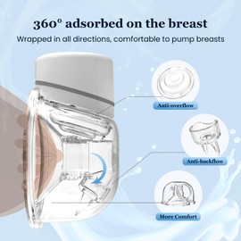 Mcadero M6 Electric Breast Pump,4 Mode & 12 Levels,LED Display, Wearable Hands-Free Breast Pump,Portable Breast Pump (White M6-NEW)