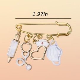Nurse Brooch Pin for Women Men Lpn Rn Nursing Pin Vintage Nurse Badge Pin for Clothes Pant Bag Charms Gold Brooch Pins for Women Nurse Practitioner Preceptor Gifts for Nurse Teacher Student