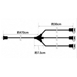 KIMOC Rainproof Extension Cord, 1.6 ft (5 mPSE Certified), For Work Use, 3 Distribution, 3 Outdoors, Electricians, 15A, 3 Sockets, 1500 W, Soft Extension Cord, Double Covered, Indoor, Outdoor, Indoor,