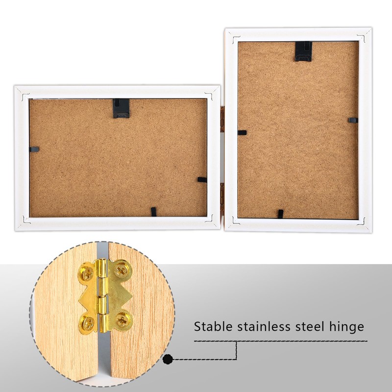 Epecfan Double Picture Frame 5x7 Vertical and Horizontal Hinged Picture