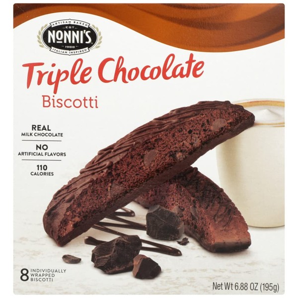Nonni's Triple Milk Chocolate without Nuts Biscotti, 8-Count (Pack of 6)