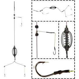 Schwarzer Futterspender für Karpfenangeln, Köderkäfig, Fisch-Futterspender mit Halter, Inline-Methoden, Angelausrüstung, Köder, Angelköder, Käfighaken, Rigs Set, Sinker, Käfig-Feeder, Angelköder,