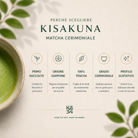 Matcha Giapponese Grado Cerimoniale – Tencha coltivato a Yame (Kyushu) – Note Umami & Nocciola – 30g – Kyoyu Kisakuna