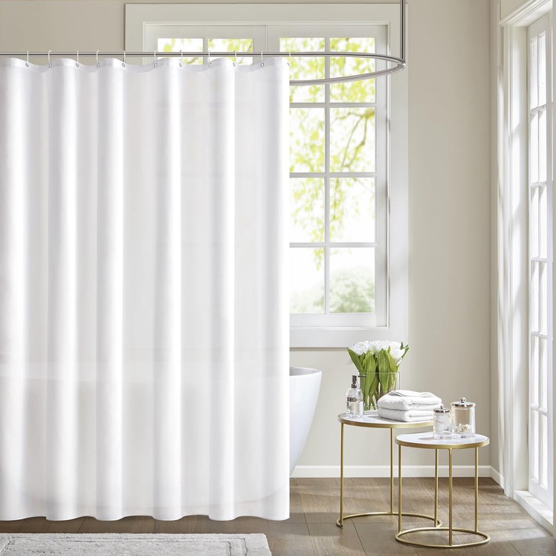 MIULEE Shower Curtain 180 x 210 cm White Waterproof Bath