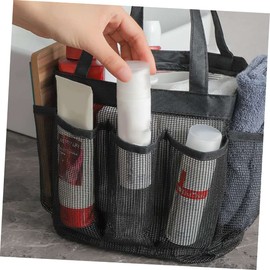 Healvian Portable Mesh Toiletry Bag with Multi Compartment Design Travel Cosmetic Carrying Case for Women Lightweight Organizer for Makeup and Toiletries Black