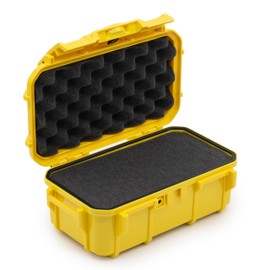 Evergreen 57 Waterproof Dry Box Protective Case with Pick & Pluck Foam - Travel Safe/Mil Spec/USA Made - for Cameras, Phones, Hiking, Boating, Water Sports, Action Cams (Yellow)