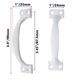 Kyuionty 6 Pcs 4" Metal Gate Pull Handles, Bow Gate Handle Screen Door Pull, Vintage Barn Door Handles (White)