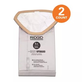 Backpack Vacuum Model HDB600 RIDGID Dry Shop Vac Filter Bags for 6 qt. NXT Backpack Vacuum (2-Pack)