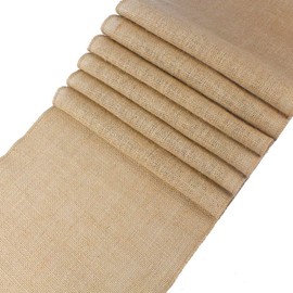 MDS Pack of 25 PCS 100% Natural Burlap Table Runners 12 x 108 inch Long, Rustic Farmhouse Jute Country Vintage Boho Burlap Roll Runner for Wedding Reception Birthday Party Table Decorations - Natural