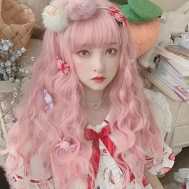 generic Cosplay De Peluca Larga Ondulada Rosa De Lady