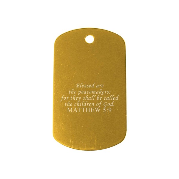 Matthew 5:9 bible Light Gold Dog Tag Custom Engraved By NDZ Performance