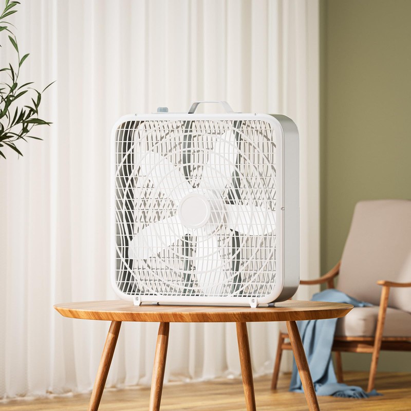 Simple Deluxe 20” Box Floor Fan, 3-Speed Cooling Fan with