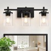 Spiglamm 3-Lights Bathroom Vanity Light Fixtures, Modern Black Vanity Lights