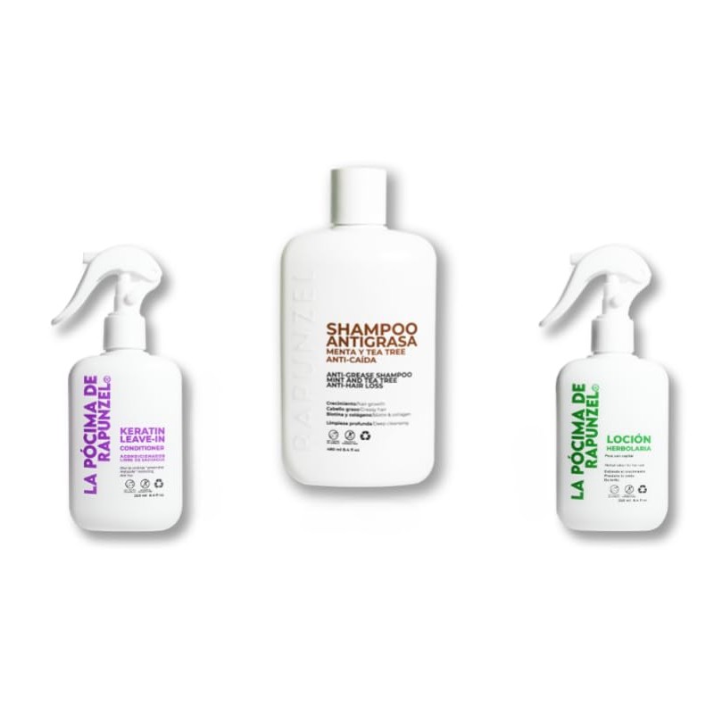 Pócima de Rapunzel TRATAMIENTO INTENSIVO Kit Shampoo Anti-Grasa + Acondicionador