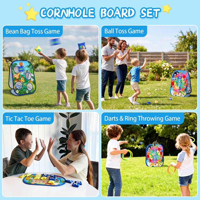 Toddler Bean Bag Toss Game for Kids 3-8, 7-in-1 Outdoor