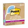 Post-it 100% Recycled Paper Super Sticky Notes, 2X The Sticking