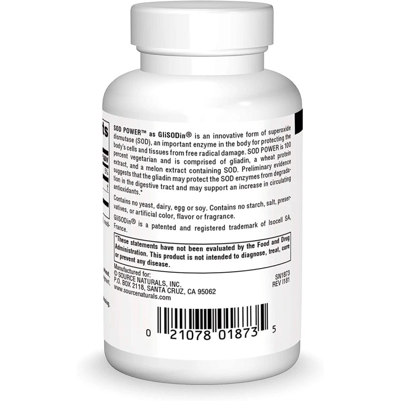 Source Naturals, SOD Power ( Superoxide Dismutase) 250 mg -60