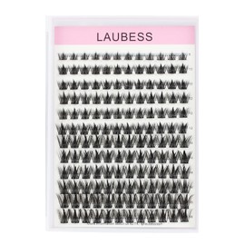 Lash Clusters Fluffy LAUBESS Eyelash Clusters Individual Lashes Mixed Cluster Lashes Kit DIY Lash Extensions WideSpan Fake Lashes Ultra-Thin Black Band (Magic-0.07D-8-16Mix)