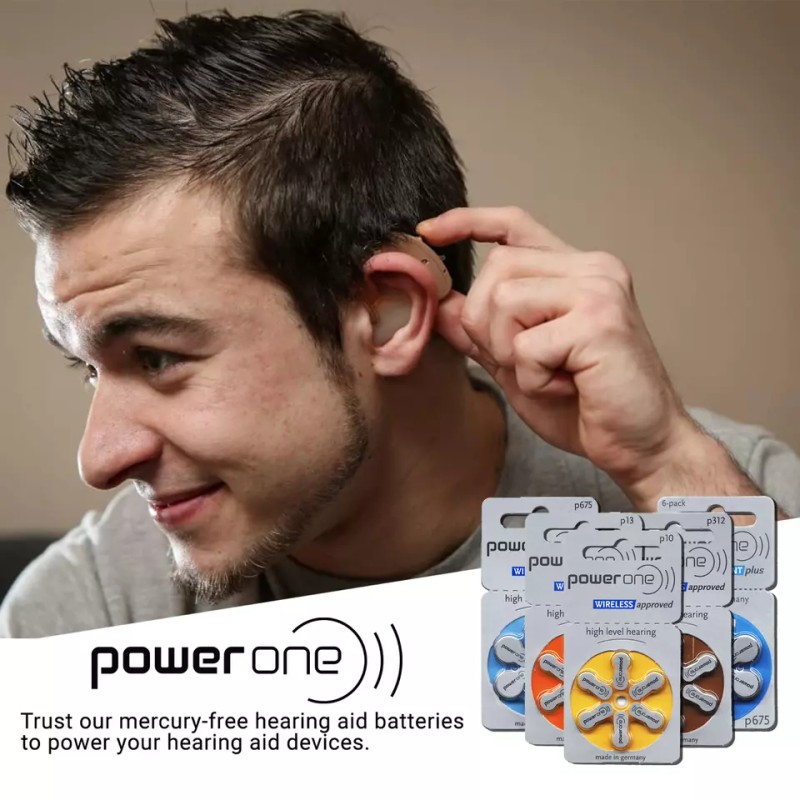 Power One PR48 P13 Hearing Aid Batteries - Mercury-Free, Size