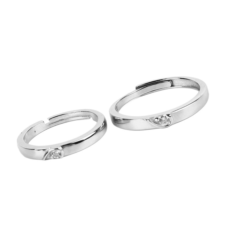 1 Pair Couple Rings Silver Men Women Finger Ring Accessory