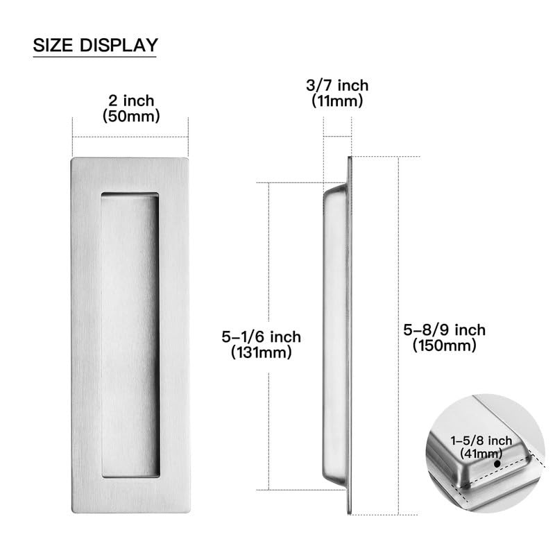 Ravinte Sliding Closet Door Handles Flush Pulls Recessed Finger Pulls