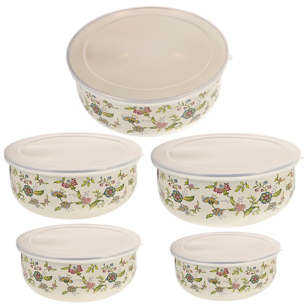 DOITOOL 5pcs Fruit Bowl Mixing Bowls Nesting Bowls with Lids
