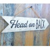Unbranded HEAD ON BACK Metal Galvanized Hanging Arrow Backyard Wedding