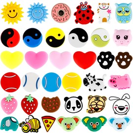 Spaluck 36 Pcs Cute Tennis Racket Vibration Dampener Funny Cartoon Silicone Tennis Absorber Dampeners for Sport Racquetball Tennis