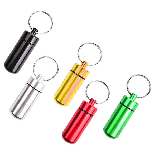 Unbranded 5x Portable Travel Pill Box Case Container Keychain Capsule