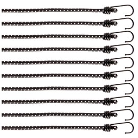 com-four® 10-piece set of rubber straps with reflective strips - luggage straps - expander with hooks - straps for securing loads - straps