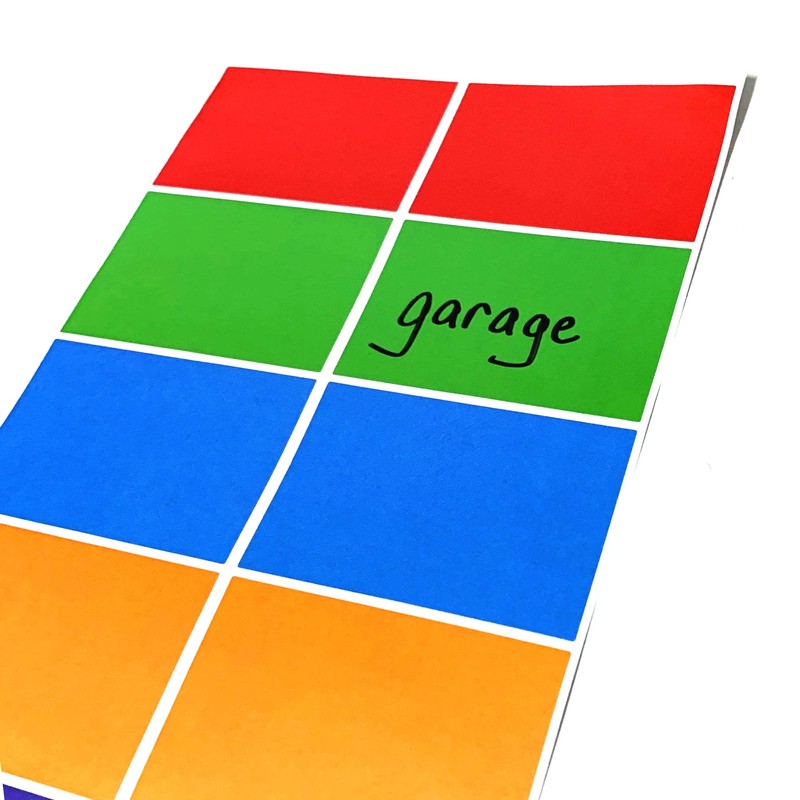 1000 Pack, Coloured Stickers Sticky Labels, 7.5 x 5 cm