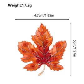 Large Brooches for Women UK Maple Leaf - Fashion Pins Leaves Enamel Pin Badge Elegant Crystal Brooch Jewelry Accessories for Clothes Jackets Backpacks UB1658