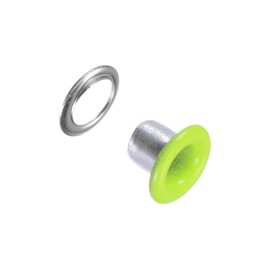 Kozelo Grommets Kit 100set-[3mm 1/8" Hole] Metal Eyelets Grommet Tool for Shoes Clothes DIY Project Use, Tiny Grommet, Neon Green