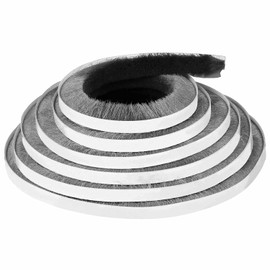 MILEQEE Door Brush Seal, 33Feet, Felt Pile Weather Stripping for Doors, Weather Strip for Windows Cabinet, Self Adhesive Draft Blocker, Dust Stopper Sliding Door Seal Winter, Grey 10m