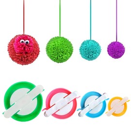 Pom pom Maker, 4 Sizes Pom-pom Maker Fluff Ball Weaver Needle Craft DIY Wool Knitting Craft Tool Set for Craft Lovers (4 Pack)