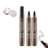 Lumierez Micro Fork Tip Precise Brow Pen, Magical Waterproof Brow Pen, 4 Tipped Precise Brow Pen Waterproof, Micro Fork Tip Eyebrow Precise Brow Pen (Dark brown)