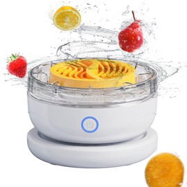 Fruit and Vegetable Washing Machine, Wireless Veggie Wash with Purification Technology, IPX7 Waterproof Powerful Water Rolling for Washing Fruits, Vegetables, Rice, Meat
